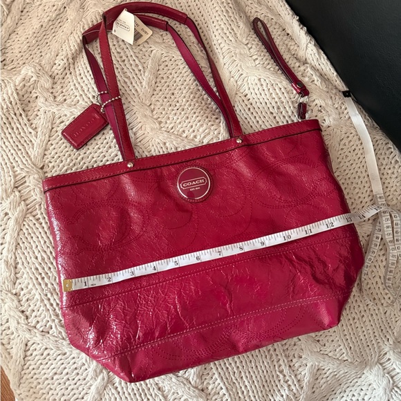 Coach Deep Pink Leather Tote - Picture 9 of 10